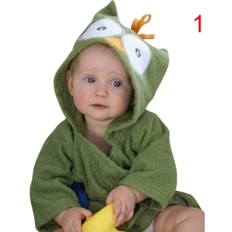 New Cotton Hooded Animal Baby Bath Robe Cartoon Warm Towel Character Kids Bathrobe Infant Towels SM6