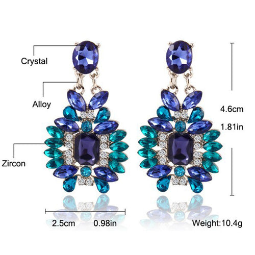 Accessories Crystal Dangle Earrings Jewelry Bohemian Colorful Big Drop Earrings Women Gifts SM6