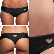 Black Women Panties Sexy Heart Cut-Out T-Back Thong Bottom G-String Panties  SM6