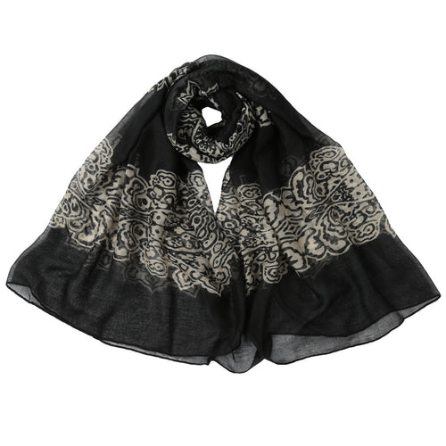 Bohemian Beach Voile Soft Long Scarf Women Vintage Printed Wrap Shawl Stole Scarves Muslim Pashmina SM6