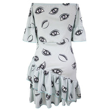 Cascading Ruffles  Off Shoulder Mini Dress Half-Sleeve Elegant Dress Slimming Skater Dress SM6