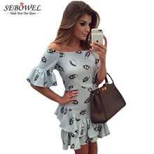 Cascading Ruffles  Off Shoulder Mini Dress Half-Sleeve Elegant Dress Slimming Skater Dress SM6