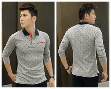 Casual Men T-Shirt Anchor Print Long Sleeves Turn Down Collar Slim Men Tops Tee Blusas Lowest Price SM6