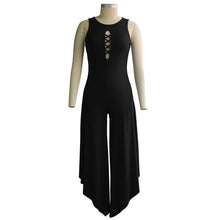 Flare Wide Leg Opening Rompers  Jumpsuit Long Pants Elegant Hollow Out Black Sexy Combinaison Femme SM6
