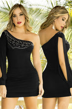 Hollow Out One Shoulder Dress Short Prom Mini Dress Sexy Club Wear Night Out Bodycon Short Party Dresses SM6