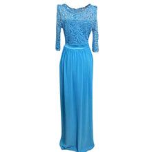 2016 New Fashion Long Sleeve Women's Lace Chiffon Dress Evening Long Dress Party Evening Elegant Dress kurze abendkleid @565 SM6