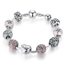 Women Bracelet Silver Plated Crystal Bead Charm Bracelet For Women Fine Jewelry Original Bracelets Gift SM6