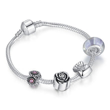 Women Bracelet Silver Plated Crystal Bead Charm Bracelet For Women Fine Jewelry Original Bracelets Gift SM6