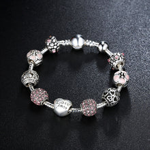 Women Bracelet Silver Plated Crystal Bead Charm Bracelet For Women Fine Jewelry Original Bracelets Gift SM6