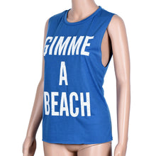 2016 New Fashion Women Girls T-Shirt Women Blue Loose O-Neck T-Shirt Casual Sleeveless Cotton Vest Tops #3546 SM6