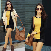 2016 New Fashion Women Slim LongSleeve Shirts Blouses Casual Patchwork Blouses Tops Korean Style Shirts Camisas Femininas SM6