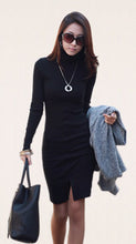 2016 New Fashion Women Warm Winter Dress Elegant Ladies' Turtleneck Long Sleeves Dress Casual Work Cotton Autumn Sweater Dress SM6
