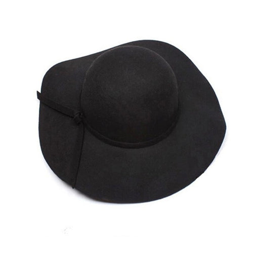 2016 New Girls Women Wool Caps Wool Wide Brim Felt Hat Lady Floppy Caps Wholesale Free Shipping SM6
