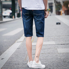Men Denim Jeans Shorts Trousers Men's Casual Slim Fit Large Size Knee Length Shorts Trousers Denim SM6