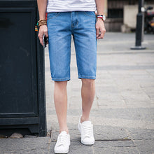 Men Denim Jeans Shorts Trousers Men's Casual Slim Fit Large Size Knee Length Shorts Trousers Denim SM6