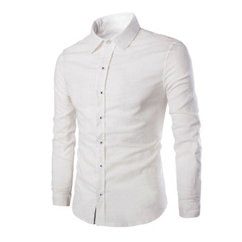 Men Herem Hemden Long Sleeved Shirts Men's Casual Slim Fit Large Size Turn Down Collar Shirts Camisa Masculina SM6