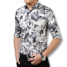 Men Printing Shirts Chemise Homme Camisa Masculina Men's Casual Slim Fit Long Sleeved Shirts Hombre SM6