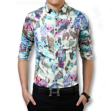 Men Printing Shirts Chemise Homme Camisa Masculina Men's Casual Slim Fit Long Sleeved Shirts Hombre SM6