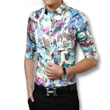 Men Printing Shirts Chemise Homme Camisa Masculina Men's Casual Slim Fit Long Sleeved Shirts Hombre SM6