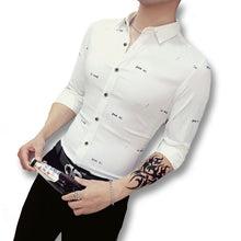 Men Stripped Dress Shirts Hombre Camisa Masculina Chemise Homme Men's Casual Slim Fit Long Sleeved Shirts SM6
