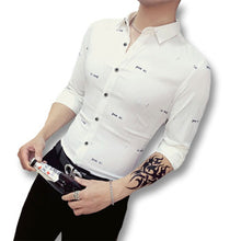 Men Stripped Dress Shirts Hombre Camisa Masculina Chemise Homme Men's Casual Slim Fit Long Sleeved Shirts SM6