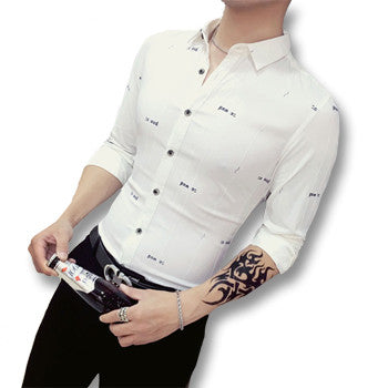 Men Stripped Dress Shirts Hombre Camisa Masculina Chemise Homme Men's Casual Slim Fit Long Sleeved Shirts SM6