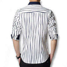 Men Stripped Shirts Chemise Homme Camisa Masculina Men's Casual Slim Fit Long Sleeved Dress Shirts SM6