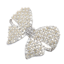 2016 New Shine Rhinestone Girls Woman Bow Hairpin Full Diamond Pearl Bow Spring Clip #3546 SM6