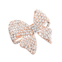 2016 New Shine Rhinestone Girls Woman Bow Hairpin Full Diamond Pearl Bow Spring Clip #3546 SM6