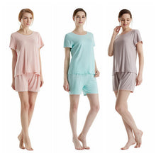 New Soft Bamboo Jersey Light Weight Tee and Shorts Pajama Sets SM6