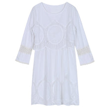 Casual Dress Brief Straight Flare Sleeve Solid Empire Beach Women White Dresses H41 LY3 SM6