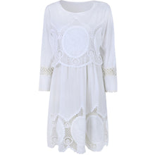 Casual Dress Brief Straight Flare Sleeve Solid Empire Beach Women White Dresses H41 LY3 SM6