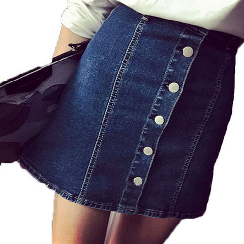 Arrival Denim Skirts Women Pencil Jeans Front Button Package Skirt For Women Ladies SM6