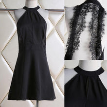 New Women Fashion Backless Sexy Dress White and Black Lace Sleeveless Dresses Slim Casual Short Dress SM6