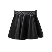 New Women Ladies Faux Leather High Waist Skater Flared Pleated Short Mini Skirt LE2 SM6
