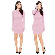 New Women Long Sleeve Bodycon Side Slit T Shirt Party Mini Dress Evening Party Lady SM6