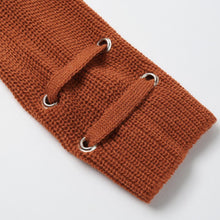 Women V Neck Knitted Sweater Striped Bandage Cross Ties Long Pullover Loose Casual Knitwear Ladies South Korea Clothing SM6