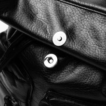 Women Waterproof Drawstring Black Backpack Soft Washing PU Leather Mochila Mujer Flap Zipped Pocket Korean School Bags SM6