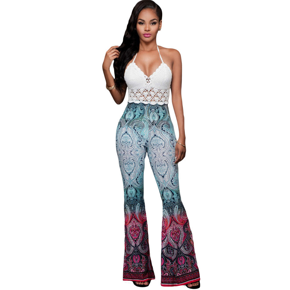 Paisley Print Palazzo High Waist Flare Pants Top Pants With Elastic Waist High Waisted Trousers SM6