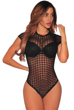 See Through Transparent Bodysuit Short Sleeve Black Plaid Sexy Rompers For  Turtleneck Bodycon Jumpsuit SM6