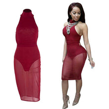 Sexy Red Mesh Dress Bandage Dresses Sexy Club Dress Backless Bodycon Night Club Wear Party Dress SM6