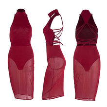 Sexy Red Mesh Dress Bandage Dresses Sexy Club Dress Backless Bodycon Night Club Wear Party Dress SM6