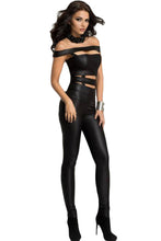 Sexy Rompers For Leather Bandage Jumpsuit Bodycon Black Off Shoulder Sexy Club Jumpsuit Long Pants 60870 SM6