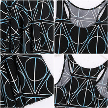 Sexy Women Casual Dress Deathly Hallows Reversible Skater Dress LY3 SM6