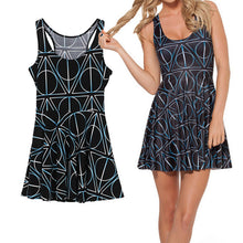 Sexy Women Casual Dress Deathly Hallows Reversible Skater Dress LY3 SM6