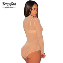 Sheer Thong Turtleneck Bodysuit Long Sleeve Sexy Mesh Bodysuit Top Bodycon Sexy Lingerie See Through Spandex Bodysuit SM6