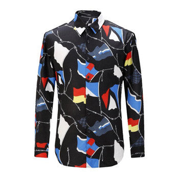 Shirts Hombre Camisa Masculina Men's Casual Slim Fit Long Sleeved Large Size Turn Down Collar Tuxedo Shirts SM6