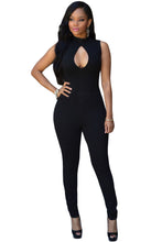 Sleeveless  Sexy Bodycon Jumpsuit Romper Hollow Out Turtleneck Slim Overalls For Combinaison Femme 64033 SM6
