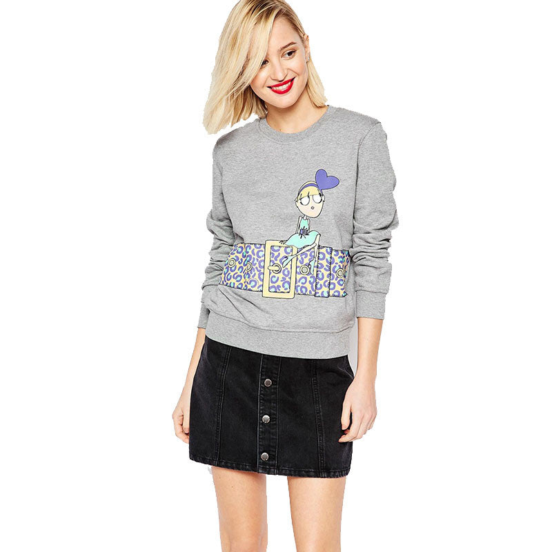 Slimming Long Sleeve T Shirt Print o-Neck Rib Cuff Warm Tee Shirt Femme Casual Long Sleeve Tshirt Wo SM6