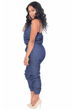 Spaghetti Strap Skinny Look  Denim Jumpsuit Rompers Long Pants Sleeveless Jean Denim Overalls 64062 SM6